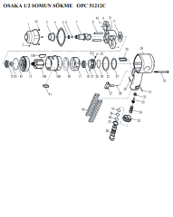 OSAKA OPC 51212 C Silindir Ön Kapağı Havalı Somun Sökme
